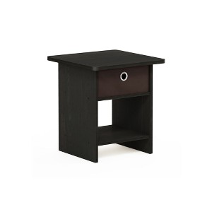 HOMLUX Modern End Table Nightstand with Storage Drawer & Display Shelf Beside Bedroom - 1 of 4