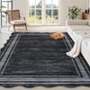 Washable Modern Bordered Non Slip Area Rugs for Living Room Dining Room, Low Pile Geometric Carpet for Home Office - 3 of 4