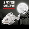 SCS Direct Piranha Fish Skeleton Decoration (2 Pack) 10" Long - Weather Resistant for Indoor/Outdoor - Upgrade Your House Party Props, Sea Life Decor - 2 of 4