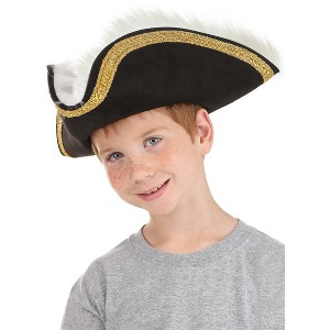 HalloweenCostumes.com One Size Fits Most   Kid's Elite Captain Hook Hat, Black/White/Purple - 1 of 4