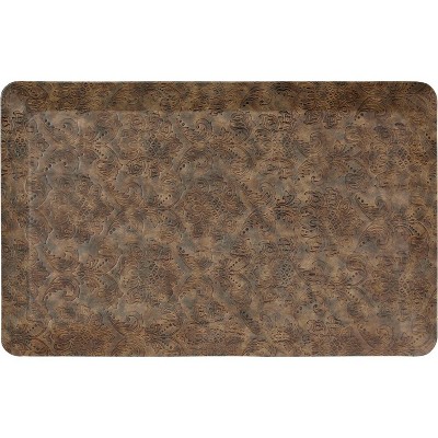 Emeril Lagasse 31" x 19" Damask Kitchen Mat Beige/Brown