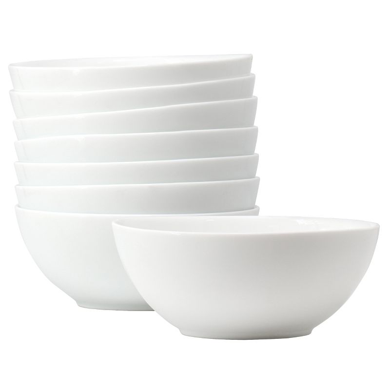 Gibson Ultra Olstead 8 Piece 5.5 Inch Tempered Opal Glass Bowl Set in White, 1 of 6