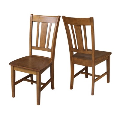 Pecan High Back Solid Wood Dining Chair