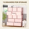 15 Drawers Dresser, Tall Dressers for Bedroom, Large Chests of Drawers, Fabric Storage Dresser Organizer Unit for Closet, Hallway, Living Room - 3 of 4