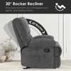 Lirago,Gray,Compact Swivel Rocker Recliner Chair for Adults -Black Metal Frame for Small Spaces - 2 of 4
