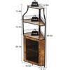 Whizmax Corner Bar Cabinet with LED Lights, Industrial Liquor Cabinet with Adjustable Shelf, 5-Tier Industrial Wine Cabinet with Glass Holder - 3 of 4