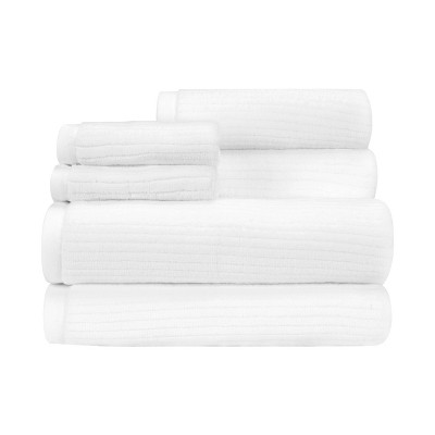 6pc Empire Bath Towel Set White - CARO HOME