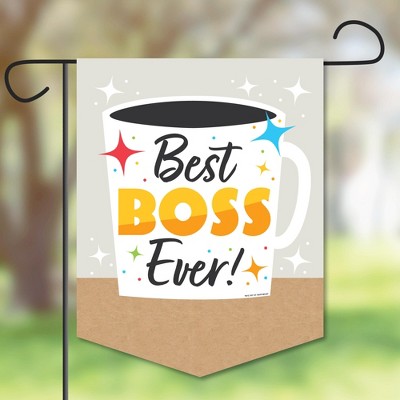 Big Dot of Happiness Happy Boss's Day - Outdoor Lawn and Yard Home Decorations - Best Boss Ever Garden Flag - 12 x 15.25 inches