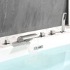 Cobbe 5-Hole Installation Tub Faucet Kit with 7.09-inch Wide Waterfall Spout, Hand Shower, 2 Switches and 1 Diverter Knob Brushed Nickel - 4 of 4