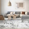 Modern Washable Area Rug - Neutral Abstract Design, Non-Slip Backing, Stain-Resistant Low Pile for Living Room, Bedroom & Office - 2 of 4
