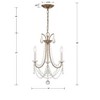 Crystorama Lighting Karrington 3 - Light Chandelier in  Aged Brass - 3 of 3