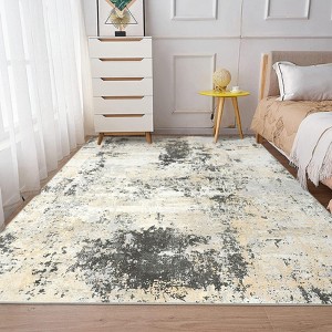 Modern Abstract Rug Washable Rug Living Room Rug Soft Colorful Rug Non Slip Low Pile Indoor Floor Carpet - 1 of 4