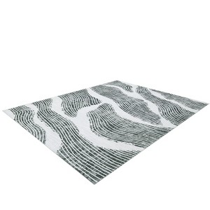 COZONY Washable Modern Striped Rug with Non-Slip Backing, Ultra-Thin Low Pile Foldable Carpet for Living Room and Bedroom - 1 of 4