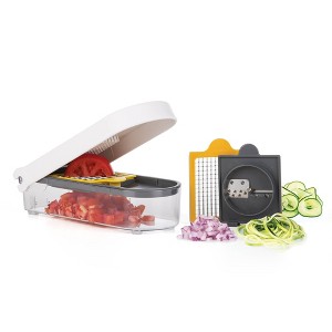 Prepworks Veggie Chopper Dicer and Spiralizer: Manual Food Chopper with Container, 3 Blades, Dishwasher-Safe - 1 of 4