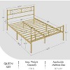 Yaheetech Metal Platform Bed with Arrow Design Headboard and Footboard - 3 of 4