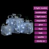 Christmas Gift Box Set of 3 White Fabric Small, Medium, Large - 3 of 4