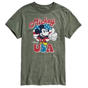 Men's - Disney - Mickey Mouse USA Flag Thumbs Up Short Sleeve Graphic T-Shirt - 1 of 4
