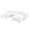 CAVINAS Modern Sectional Sofa with 3 Seats and 2 Ottomans,Convertible Modular Couch with Under-Sofa Storage,Couch for Living Room,2x Corner,White - 2 of 4