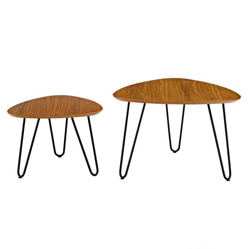 Gibby Hairpin Leg Wood Nesting Coffee Table Set Walnut - Saracina Home, 4 of 12