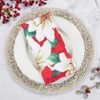 Saro Lifestyle Poinsettia Design Table Napkins (Set of 12), 20", Multicolored - 4 of 4