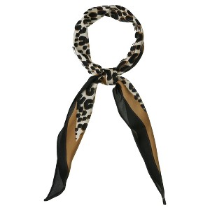 Allegra K Women's Animal Print Leopard Rhombus Neck Scarves Neckerchief - 1 of 4