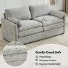 Upholstered Sofa Oversized Cloud Sofa Double Cushion Sofa Couch Armchair Single Sofa Loveseat 3-seat Sofa 6-seat Sofa Set, Beige/Gray-ModernLuxe - 4 of 4