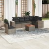 vidaXL Patio Sofa Set Grey PE rattan, powder-coated steel, solid acacia wood - 2 of 4