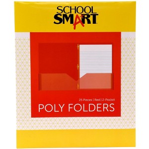 FOLDER SCHOOL SMART TWO-POCKET HEAVYWEIGHT POLY WITH FASTENERS - 1 of 4