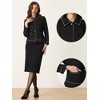 INSPIRE CHIC Women's Point Collar Long Sleeve Contrast Trim Button Down Work Office Jacket - 2 of 4