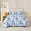 Blue Coral Pattern 3-Piece Comforter Set, King Size – Includes 1 Soft Lightweight Comforter and 2 Matching Pillowcases, Coastal Bedding - 4 of 4