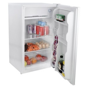 MegaChef 3.2 Cubic Ft Mini Freestanding Refrigerator with Stainless Steel Body and Interior Freezer Compartment - 1 of 4