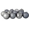 Northlight 12ct Shatterproof 4-Finish Christmas Ball Ornament Set 4" - Gray - 2 of 2