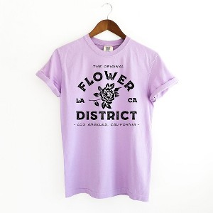 Simply Sage Market Women's Flower District Short Sleeve Garment Dyed Tee - 1 of 4