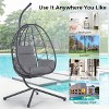 Okak Stylish Patio Swing Chair with Stand,Durable Hammock Swing Chair with Cushion,Outdoor Hanging Swing Chair for Porch,Backyard,Garden,Dark Gray - 4 of 4