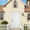 Lirago 2 Panel Plank Arch Top Fiberglass Front Doors 36  inch  x 80  inch  Right Hand Inswing White Wooden Grain Finish with Door Jamb - 4 of 4