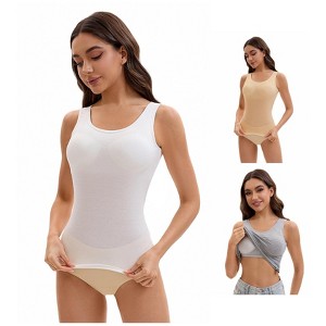 INSPIRE CHIC Women's 3 Pcs Wide Strap Built-In Padded Bras Casual Tank Camisoles - 1 of 4