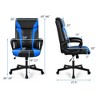 Costway Office Chair Computer Desk Chair Swivel Gaming PU Leather w/Padded Armrest White\Blue\Red - image 3 of 4