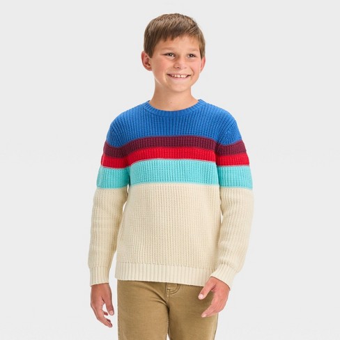 Boys' Colorblock Pullover Sweater - Cat & Jack™ Blue Xxl : Target