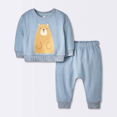 Baby Boys' Modal French Terry Sweatshirt & Pants Set - Cloud Island™ Blue 6-9M