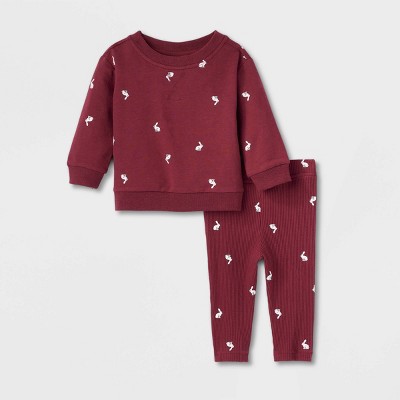 Image of Latino Heritage Month Baby 2pc Top & Bottom Set - Burgundy 6-9M