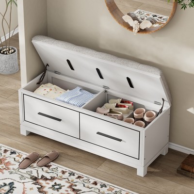 YOOCOZZ  Shoe Bench with Hidden Storage and  Cushion