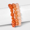 Beaded Stretch Bracelet Set 3pc - A New Day™ Peach/Coral - 2 of 4