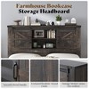 AMERLIFE Farmhouse Bed Frame, Storage Headboard, Charging Ports, No Box Spring - 3 of 4