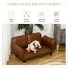SEVOBAL Pet Sofa Dog Bed Couch, Foldable PU Leather Cover for Medium and Large Sized Pets,Brown(39"*21.75"*17.75") - 2 of 4