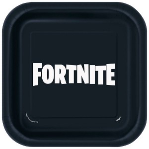 Fortnite 7" 8ct Snack Plates Black/White - 1 of 3