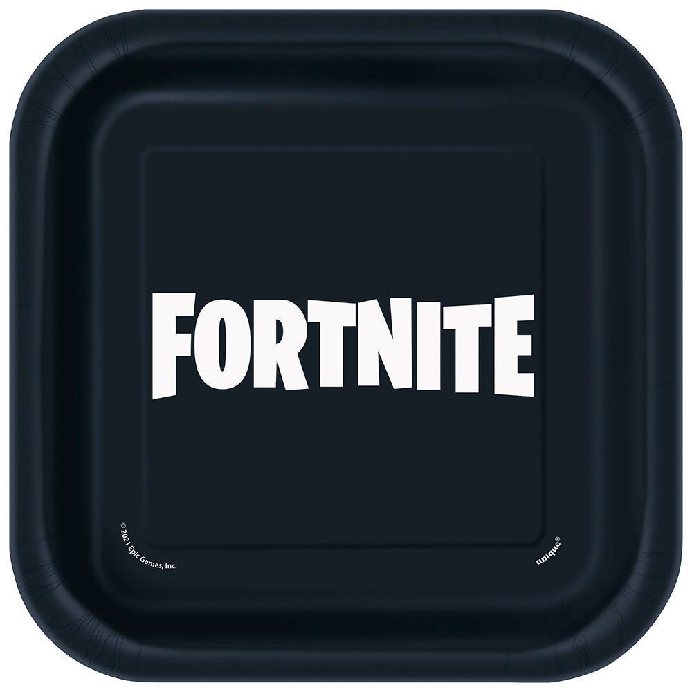 Photos - Other tableware Fortnite 7" 8ct Snack Plates Black/White 