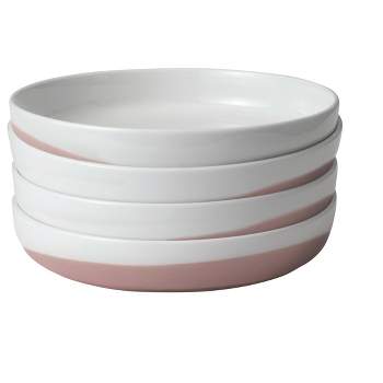 Libbey Austin 10-inch Porcelain Coupe Dinner Plate, Set of 4, Himalayan Salt Pink