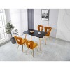 LOVMOR Modern chair with iron tube legs, soft cushions and comfortable backrest, suitable for dining room, living room, cafe,hairball back - 3 of 4