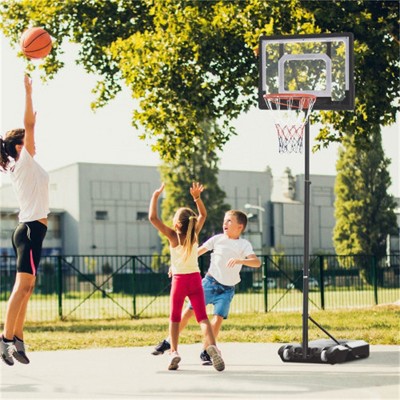 YONWAY Portable Basketball Hoop System Stand with 33inch Backboard, Height Adjustable 5FT-7FT for Indoor Outdoor Use, Black