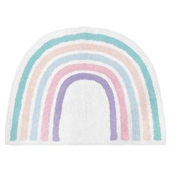 Sweet Jojo Designs Girl Kids Accent Floor Rug Rainbow 30 in. x 22 in. Blue Pink and Purple
